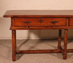 Large Spanish Console With 6 Feet 17 Century In Cherry Wood - 3072429