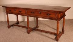 Large Spanish Console With 6 Feet 17 Century In Cherry Wood - 3072433