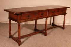 Large Spanish Console With 6 Feet 17 Century In Cherry Wood - 3072434