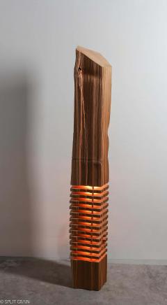 Large Split Grain Cedar Wood Illuminated Sculpture - 1889864