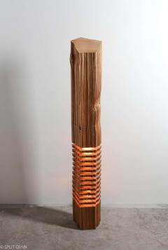 Large Split Grain Cedar Wood Illuminated Sculpture - 1889867