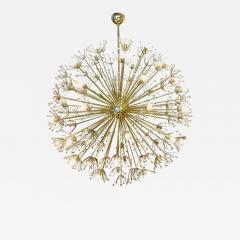 Large Sputnik chandelier in brass and glass Murano Italy circa 1980 - 3624707