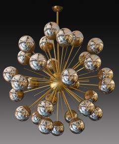 Large Sputnik chandelier in brass with glass mirror globes - 904101