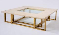Large Stunning Square Coffee Table by Alfredo Freda Italy 1970s - 3534466