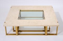 Large Stunning Square Coffee Table by Alfredo Freda Italy 1970s - 3534473