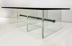 Large Substantial Lucite and Chrome Cocktail Coffee Table 1970s - 4228261