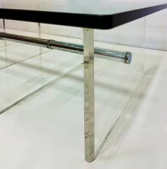 Large Substantial Lucite and Chrome Cocktail Coffee Table 1970s - 4228268