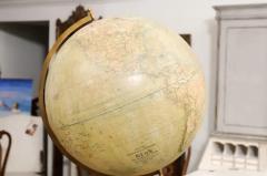 Large Swedish 1910s Freestanding Terrestrial Globe on Black Carved Base - 3498358