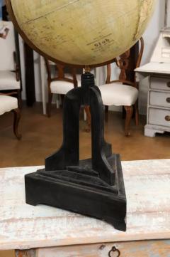 Large Swedish 1910s Freestanding Terrestrial Globe on Black Carved Base - 3498361