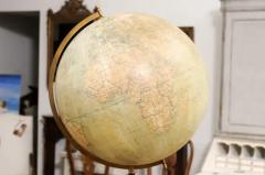 Large Swedish 1910s Freestanding Terrestrial Globe on Black Carved Base - 3498440