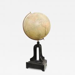 Large Swedish 1910s Freestanding Terrestrial Globe on Black Carved Base - 3511639