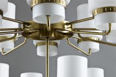 Large Swedish Chandeliers in Brass and Frosted Opaline Glass - 881137