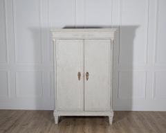 Large Swedish Gustavian Style Linen Cabinet with Carved Details Circa 1910 - 4353545