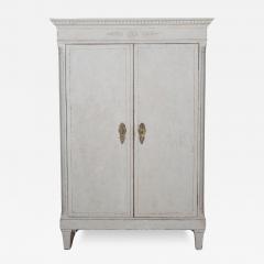 Large Swedish Gustavian Style Linen Cabinet with Carved Details Circa 1910 - 4355119