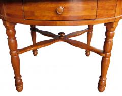 Large Swiss cherrywood single drawer circular center table - 2400009