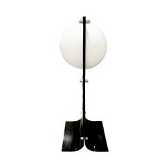 Large Table Lamp in Black Lucite with White Lucite Orb 1970s - 713070