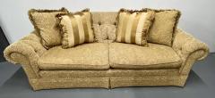 Large Traditional Custom Sofa Beige Scalamandre Upholstery Rolled Arms 2000s - 3542425