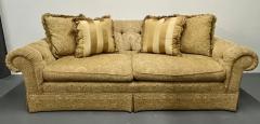 Large Traditional Custom Sofa Beige Scalamandre Upholstery Rolled Arms 2000s - 3542426
