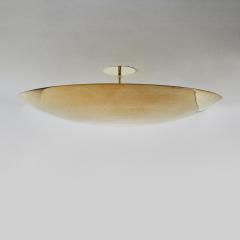 Large Two Enlighten Rey 30 Perforated Polished Brass Dome Ceiling Lamp - 3693625