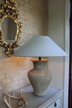 Large Unglazed Khmer Vase As Table Lamp - 683633