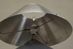 Large Unique Postmodern Table Lamp in Brushed Steel 1970s - 4803470