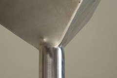 Large Unique Postmodern Table Lamp in Brushed Steel 1970s - 4803472