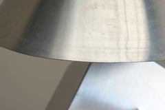 Large Unique Postmodern Table Lamp in Brushed Steel 1970s - 4803479