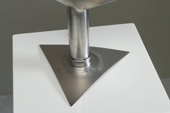 Large Unique Postmodern Table Lamp in Brushed Steel 1970s - 4803528