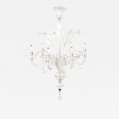 Large Venetian 6 Light Clear Glass Chandelier - 1932856