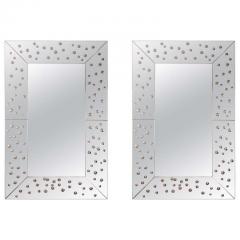 Large Venetian Etched Bubble Mirror Contemporary - 3039919