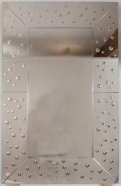 Large Venetian Etched Bubble Mirror Contemporary - 3039968