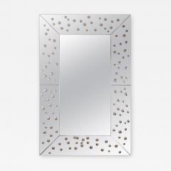 Large Venetian Etched Bubble Mirror Contemporary - 3044746