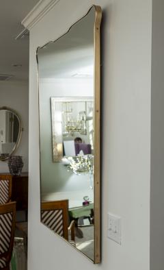 Large Vertical Mid Century Italian Design Brass Mirror - 4096356