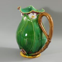 Large Victorian Minton Majolica Lily Jug Pitcher - 3368431