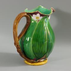 Large Victorian Minton Majolica Lily Jug Pitcher - 3368433
