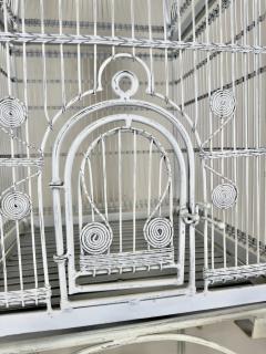 Large Victorian Style Wire Frame White Birdcage with a Shelf 2 Pieces - 3722006