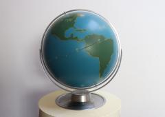 Large Vintage A J Nystrom Wall Mounted or Tabletop Activity Military Globe - 3934345