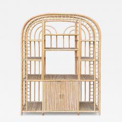 Large Vintage Arched Coastal Rattan Etag re Shelves and Storage - 4379232