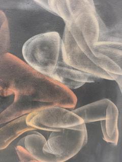 Large Vintage Drifting Biomorphic Abstract Ethereal Painting - 4585980