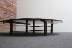 Large Vintage Japanese Taish Style Negoro Lacquered Round Coffee Table - 3312251