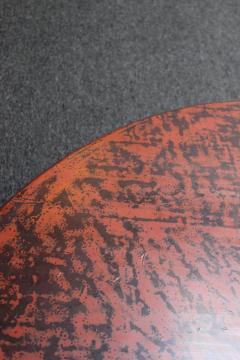 Large Vintage Japanese Taish Style Negoro Lacquered Round Coffee Table - 3312258