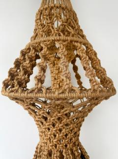 Large Vintage Macram Hand Knotted Hanging Pendant Decorative Piece - 4382319
