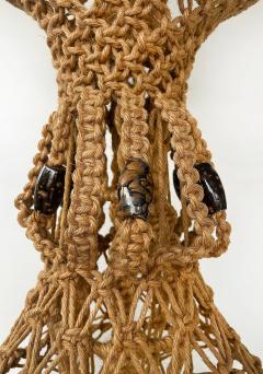Large Vintage Macram Hand Knotted Hanging Pendant Decorative Piece - 4382320