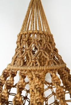 Large Vintage Macram Hand Knotted Hanging Pendant Decorative Piece - 4382321