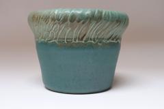 Large Vintage Matte Teal and Green Glazed Ceramic Planter Vase by Deanna Nichols - 4452997
