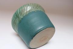 Large Vintage Matte Teal and Green Glazed Ceramic Planter Vase by Deanna Nichols - 4453000