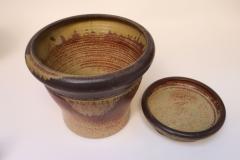 Large Vintage Studio Pottery Ombr Planter and Draining Saucer by Deanna Nichols - 4450140