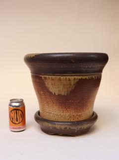 Large Vintage Studio Pottery Ombr Planter and Draining Saucer by Deanna Nichols - 4450155