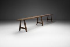 Large Wabi Sabi Style Solid Wood Bench France 19th Century - 3483302