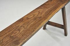 Large Wabi Sabi Style Solid Wood Bench France 19th Century - 3483307